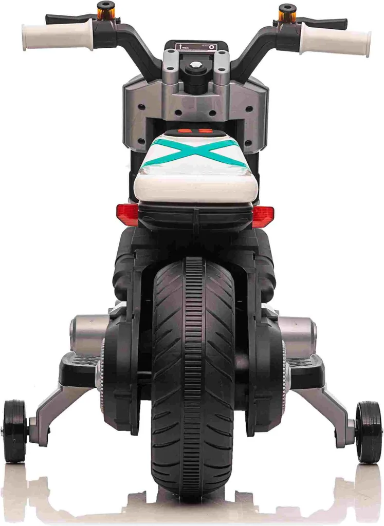 Moto fUTURE 88 enfant blanche avec batterie - Design sportif et stable
