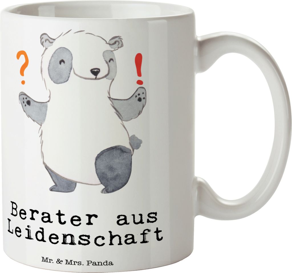 Mr. & Mrs. Panda Becher Berater Leidenschaft - Weiß - Geschenk, Lustig, Kaffeebecher, Finanzberater, haferl, Witzig, Spruch, Geschenktasse, Pott, ...