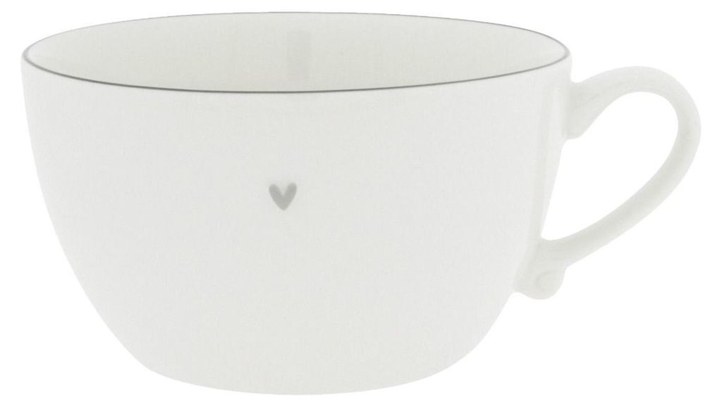 Suppentasse HEART weiß mit grauem Herz D. 15cm für 900ml Produktbild 