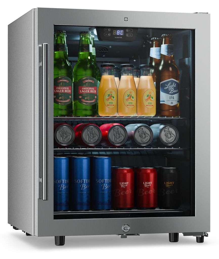 Klarstein LuxeChill Getränkekühlschrank 60 L – Getränkekühler mit Glastür, 0–10 °C Touch-Bedienfeld, 3 Regale, LED-Beleuchtung, IPX4 für...