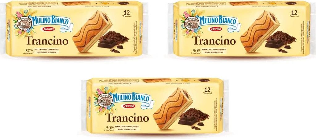 3x Mulino Bianco Trancino Biskuit Kuchen Snack mit Produktbild 