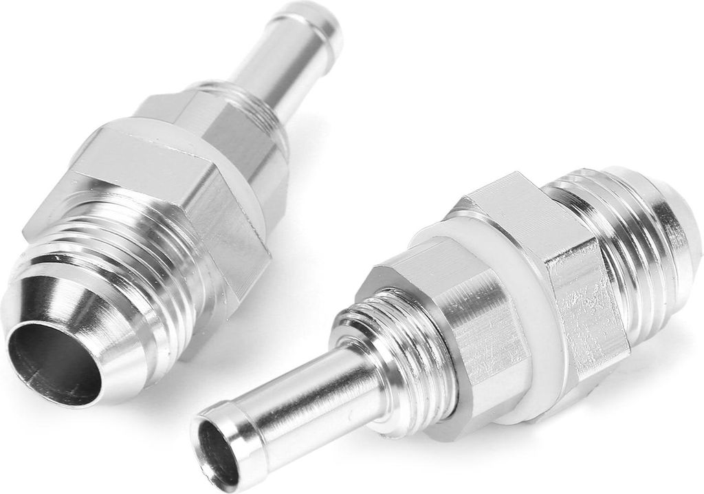 2 Stück AN8-3/8 Schlauchtüllenadapter, Aluminium-Kraftstoffpumpen-Tankanschluss für Gummi-Kunststoff-Nylonleitungen
