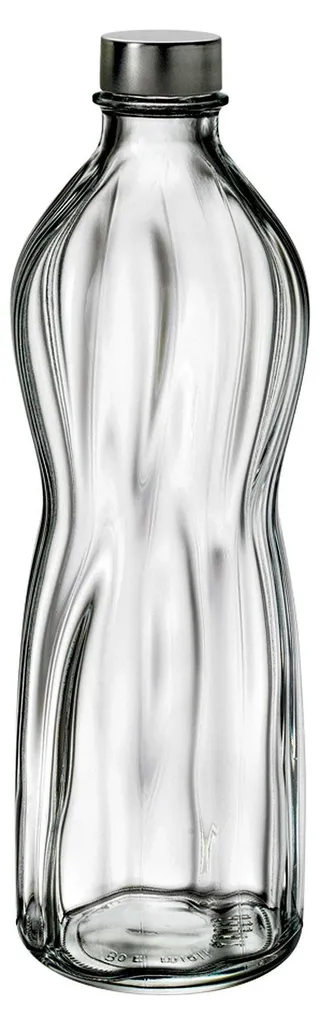 Carafe à eau 1 litre en verre transparent avec fermeture hermétique vis