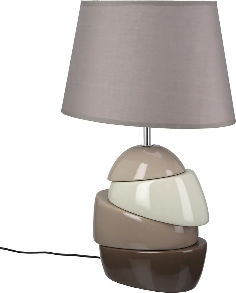Lampada da Tavolo Gilde Semiasse in Ceramica Marrone | Design 48cm