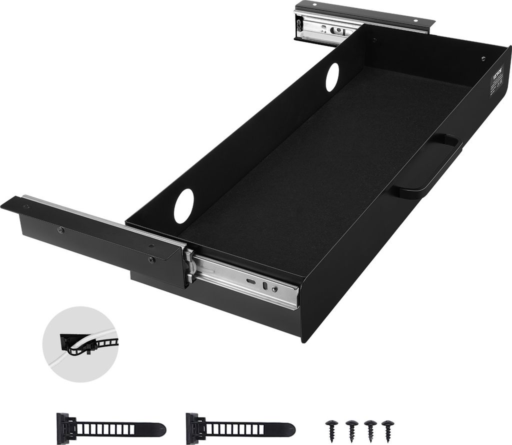VEVOR Untertisch Schublade 635x232x75 mm, Unterbau Schreibtisch, versteckter Schreibtisch-Aufbewahrungs-Organizer, Bleistiftschublade unter dem Tis...