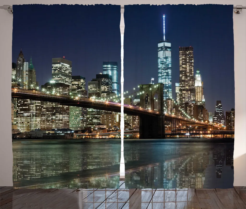 Rideau bleu marine facile à poser 280x225 cm Brooklyn pour chambre sombre