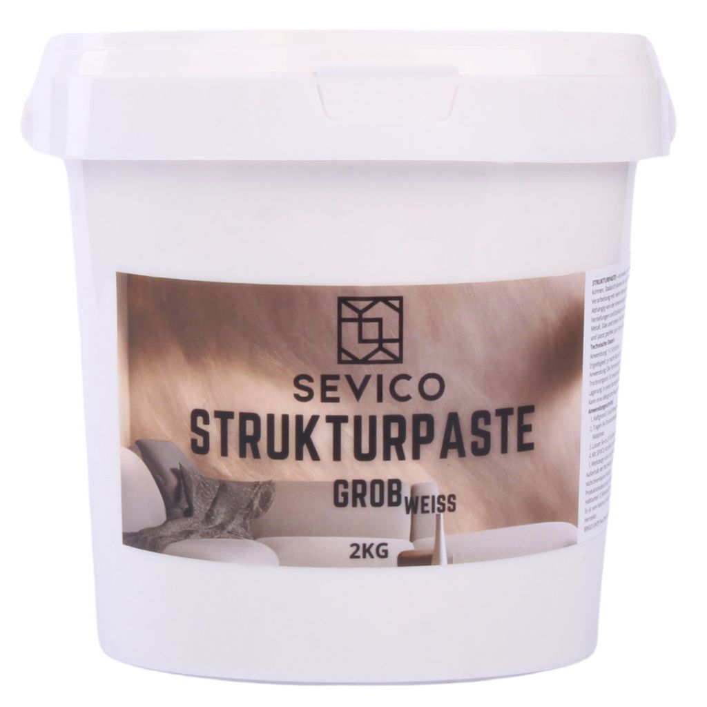 SEVICO Strukturpaste Grob 2 kg | Weiße Spachtelmasse für Produktbild 