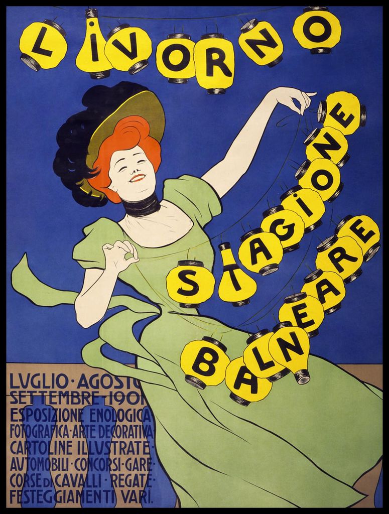 Plakat 60x80cm Livorno Stagione Balneare, Cappiello Vintage Salon