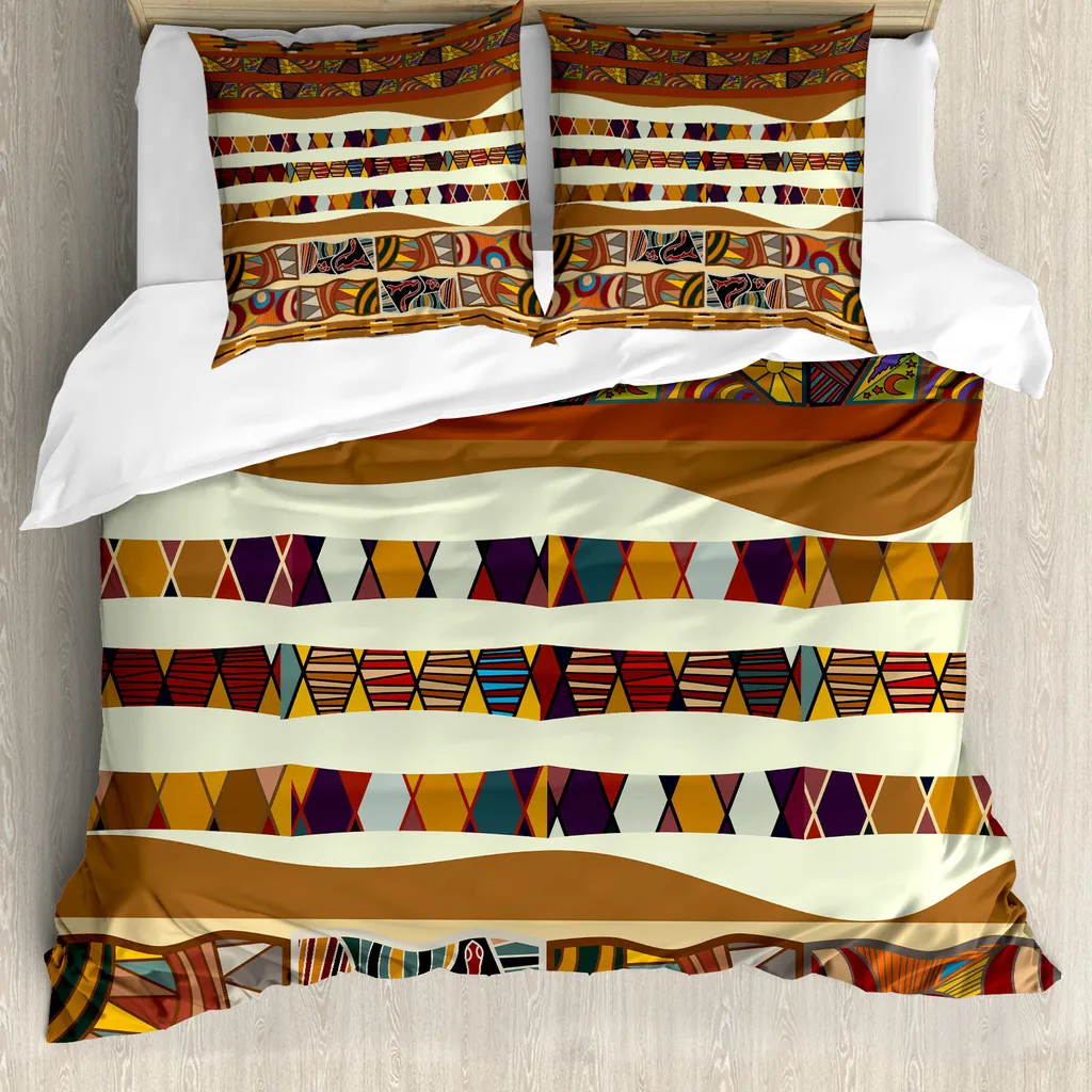 OFFERTA Copripiumino ABAKUHAUS 200x200 Antiacaro Boho Folk Multicolore