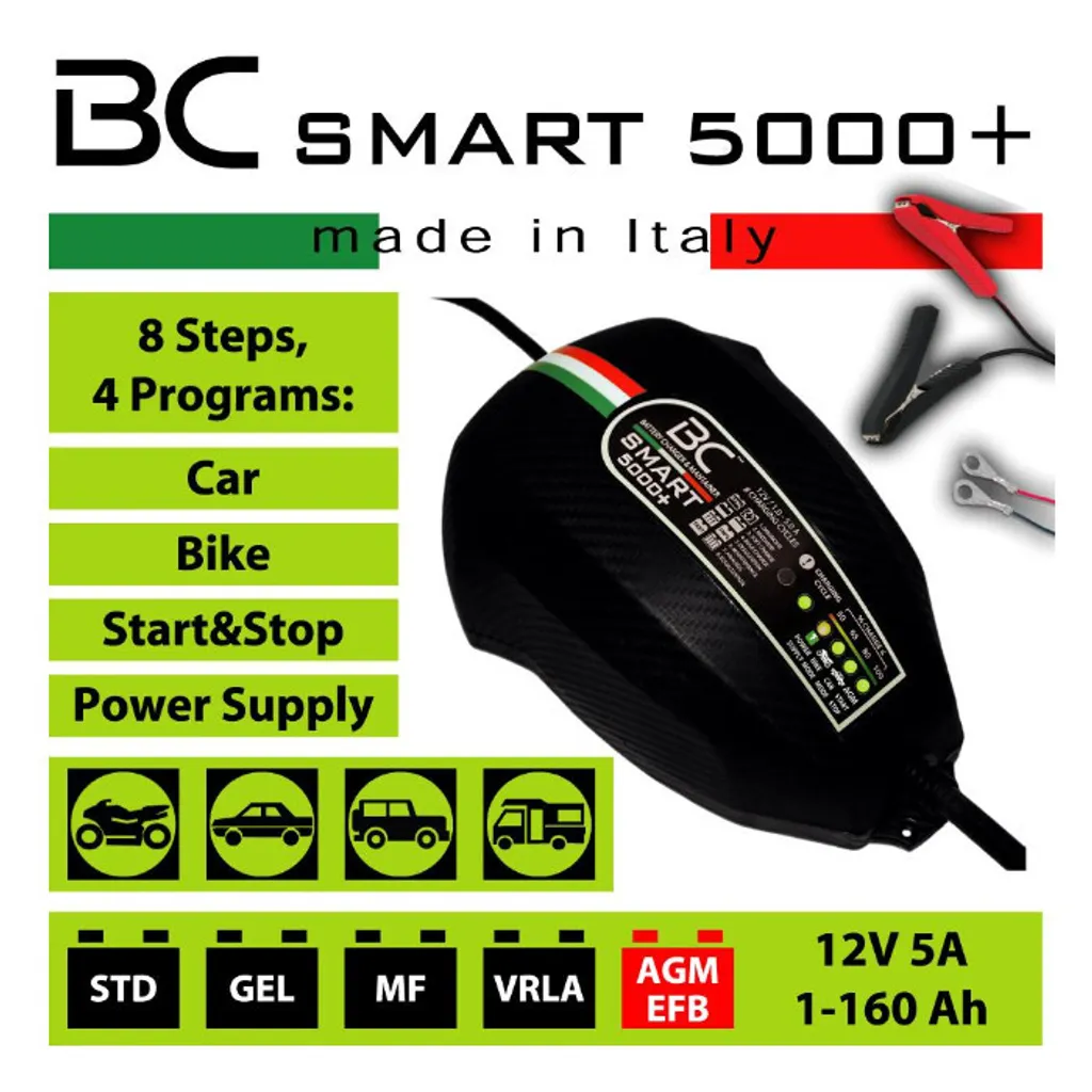 Chargeur de batterie multifonction 12V avec désulfatation Smart 5000+