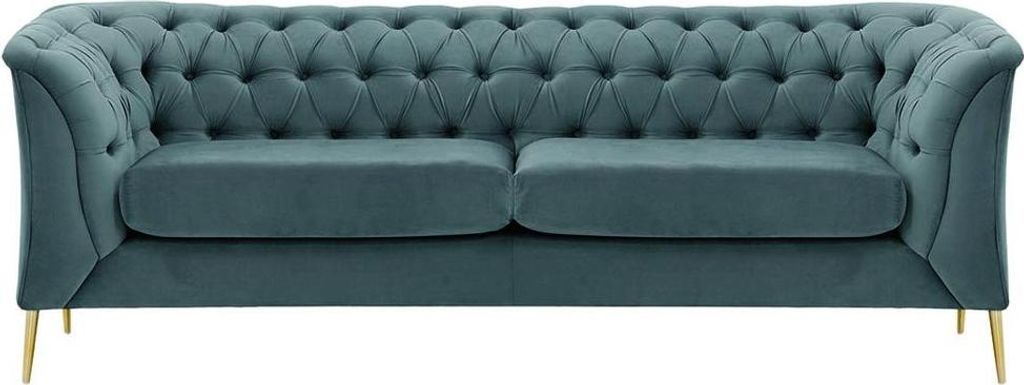 2,5-Sitzer Sofa Chesterfield Modern aus medizinischem Schaumstoff-Velluto 12-gold metallisch