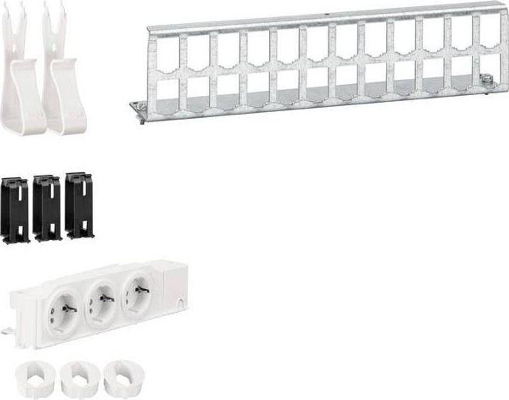 HAGER Multimedia Kit mit UM00M4 3xSteckdose,Patch-Panel Produktbild 
