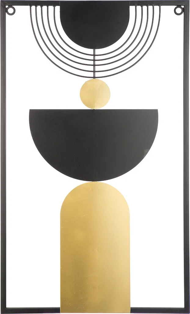 Tableau Mural Métal Design Moderne Noir et Or Moda Gilde - Pack de 2