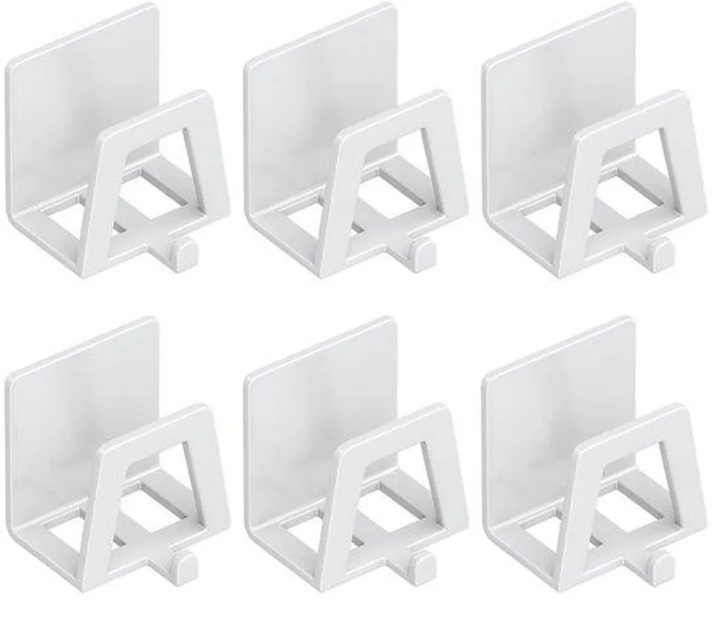Porte-éponge anti-rouille blanc pour évier propre sans perçage - Lot 6