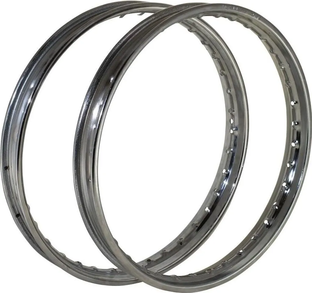 Jante 1,40x17 Pouces 36 Trous Finition Chrome pour Kreidler et Zündapp