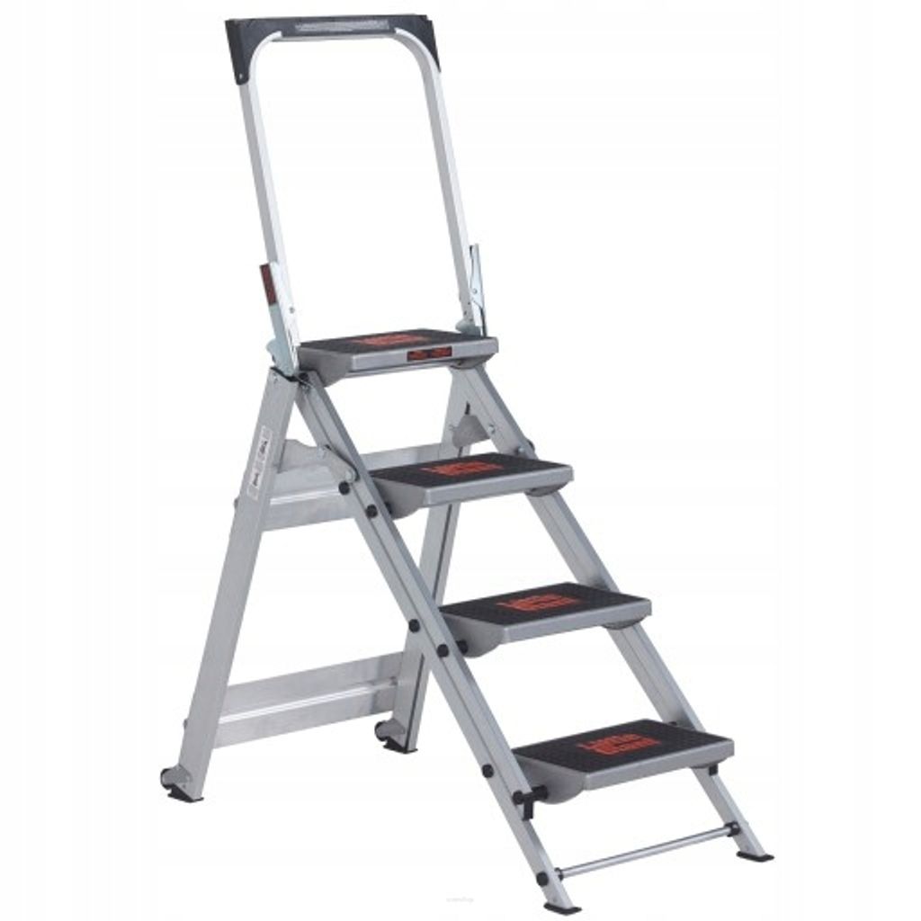 Drabina drabiny podest aluminiowy 90 cm 4 stopnie Zdjęcie produktu 