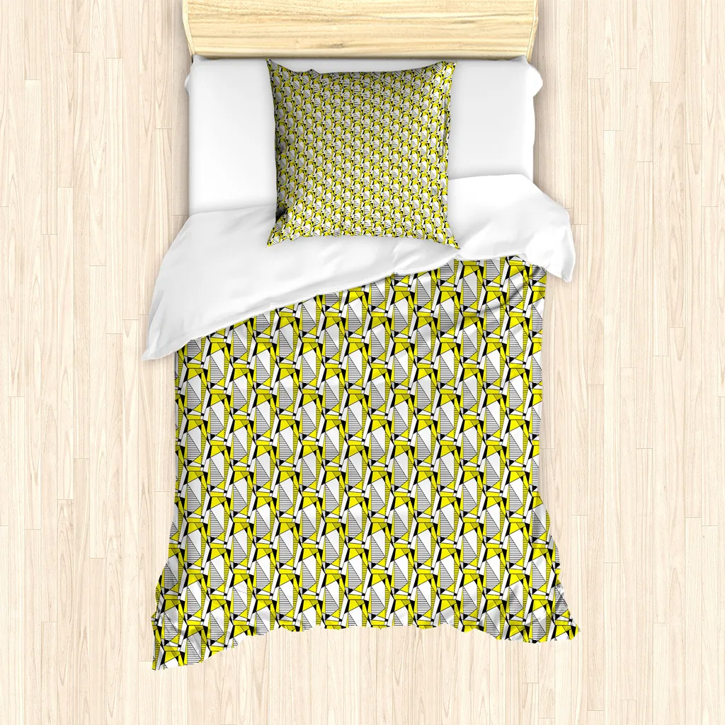 Set Letto Singolo ABAKUHAUS Antiacaro Giallo Antracite 135x200