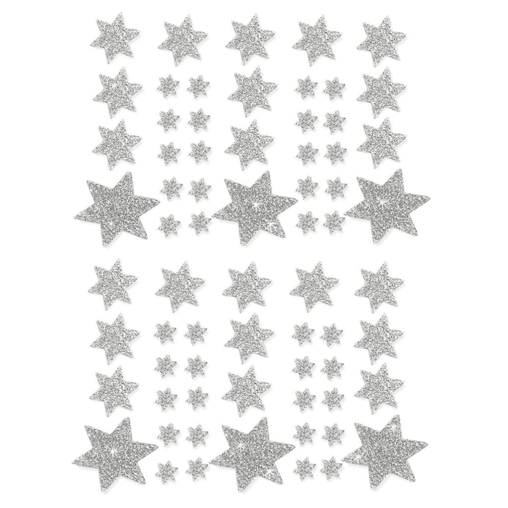 Selbstklebende Glitzer-Sterne, Stern-Aufkleber, zum Selbermachen und  kreativen Gestalten von Karten, Weihnachten, 25 mm silber : :  Küche, Haushalt & Wohnen