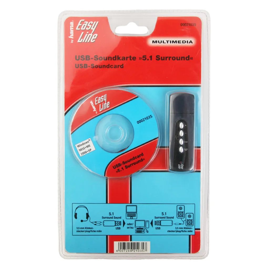 Easyline 5.1 USB Audio Card | Surround Esterno Gaming e Home Cinema