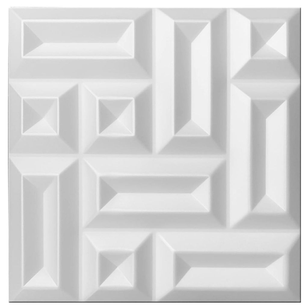 DECCART | 3D stenové panely | Biele | Lamely na doske | Obrázok produktu 