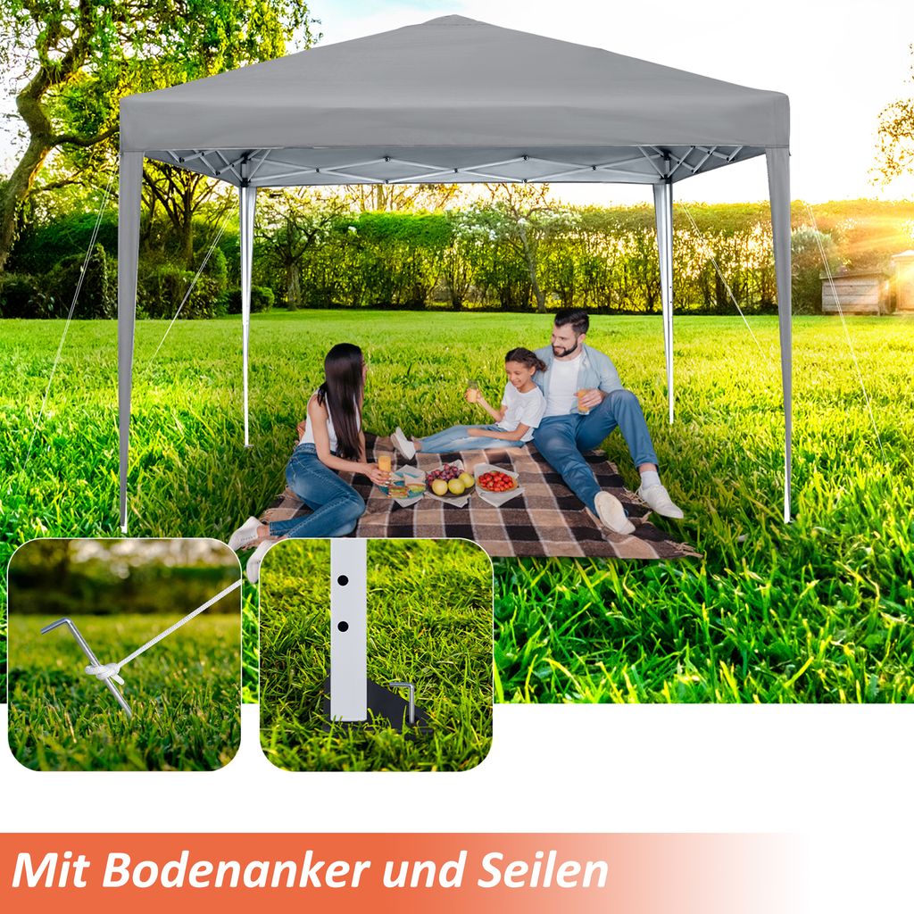 LZQ 3x3m Faltpavillon Pavillon Faltbar mit 4 Seitenwänden, Produktbild 4