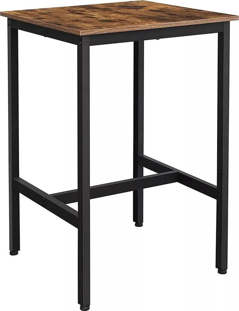 Tavolo da Bar Joshua Rustico Marrone 60x60x92cm | Metallo Rinforzato