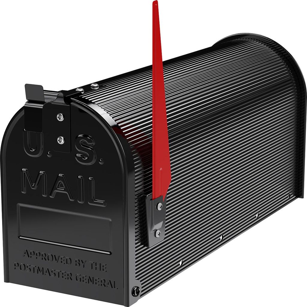 Wiltec US Mailbox schwarz 150 x 513 x 223 mm, Produktbild 