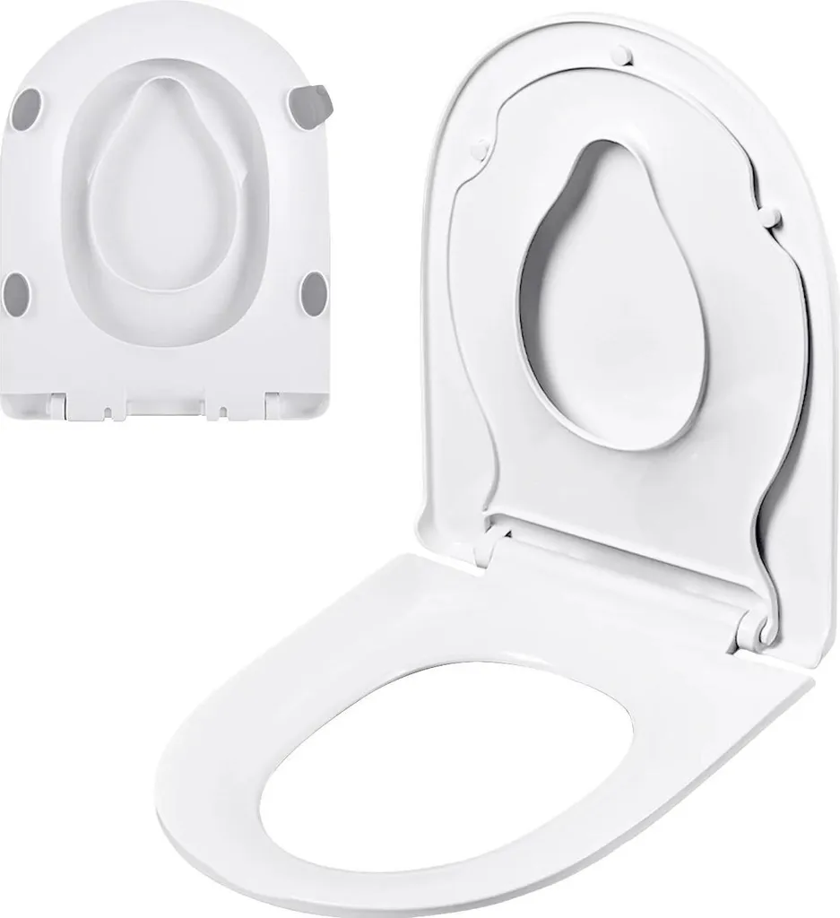 Abattant WC avec siège enfant intégré blanc pour toilette familiale ronde