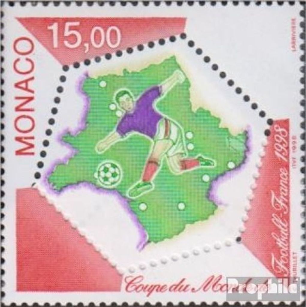 Briefmarken Monaco 1998 Mi 2418 (kompl.Ausg.) postfrisch Fußball-WM98 Frankreich