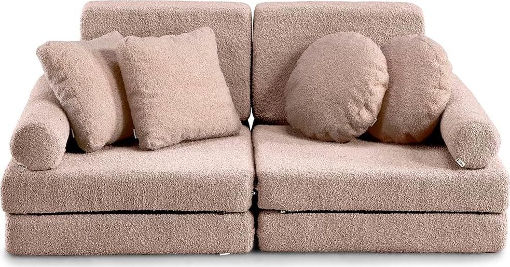 Kindersofa Ausklappbar - Multifunktionales Sofa für Kinder (Rosa)
