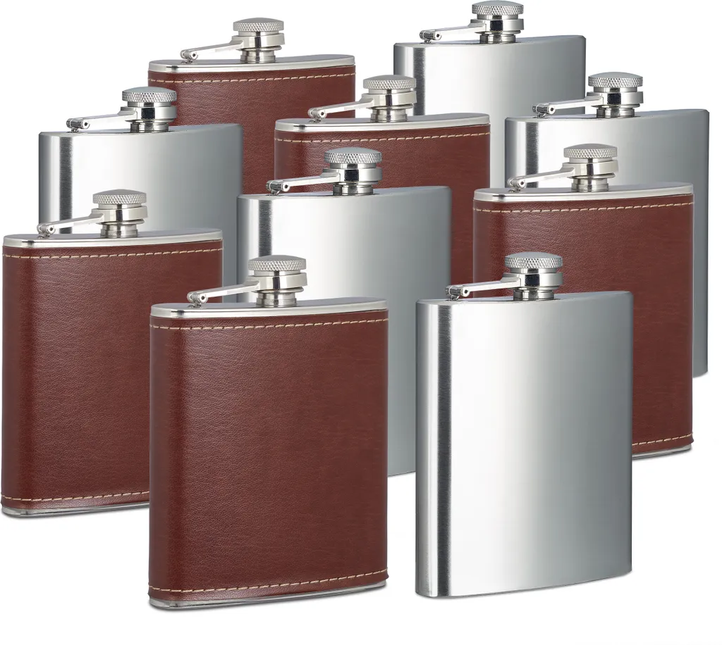 Schmalz Set Regalo 7 Pezzi Fiaschetta Acciaio Inox Con Incisione Personalizzata | 200 Ml + 4 Bicchierini