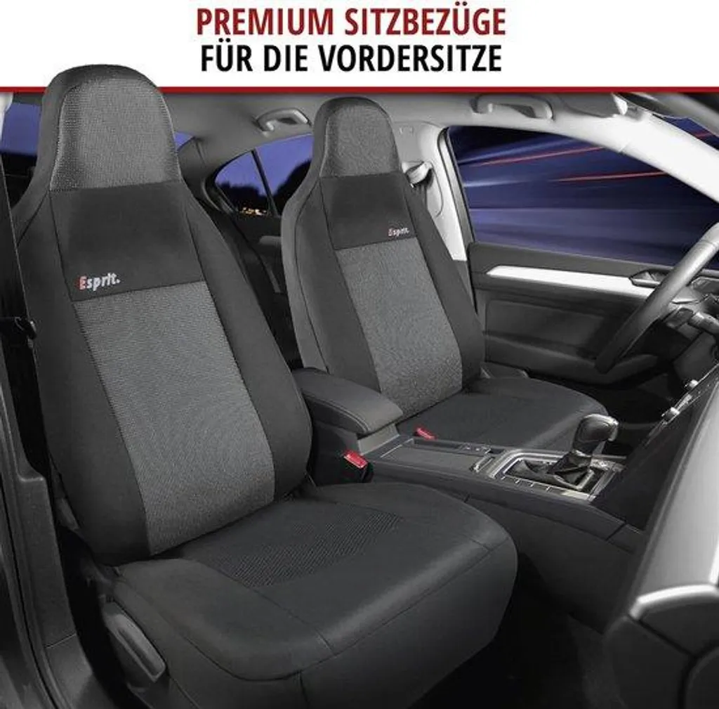 Jeu de 2 housses de protection sièges avant voiture noirs zippées