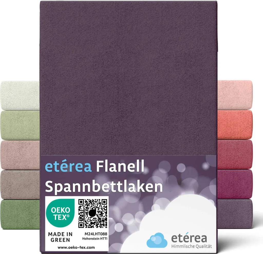 lenzuolo matrimoniale etérea flanella 180x200 - 200x200 cm prugna per 15 - 25 cm di altezza 100% cotone - lenzuolo matrimoniale Oekotex copriletto - lenzuolo Beaver 180x200cm - 200x200cm viola