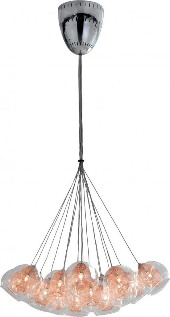 Pendelleuchte Hängeleuchte Hänge Deckenleuchte Metall Glas kupfer Ø.60 H 145 cm