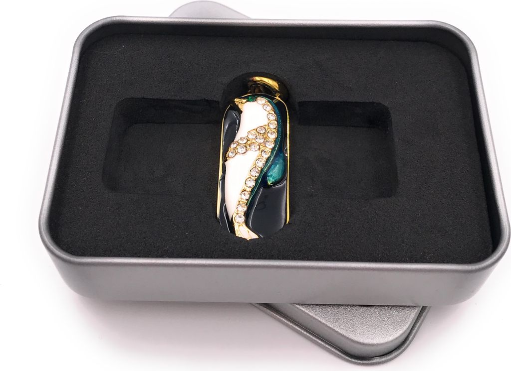 Onwomania Delfin Aus Metall Anhänger Charm USB Stick in Alu Geschenkbox 16 GB USB 2.0