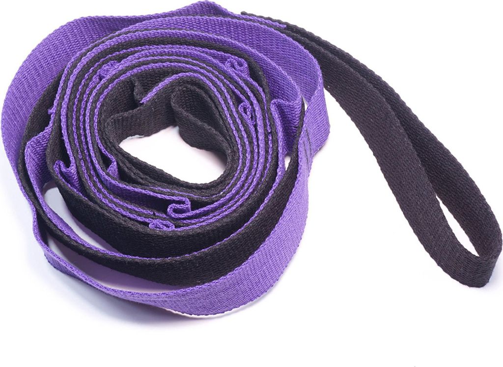 Stretchgurt für Physiotherapie, Yoga-Gurte zum Dehnen, Beinstrecker,purple + black
