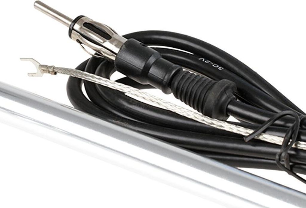 alca Spezial-Antenne Golf III – für Kotflügelmontage, DIN-Stecker, 88 cm, 16V 75 Ohm, AM/FM, passend für VW Vento & Audi Cabrio