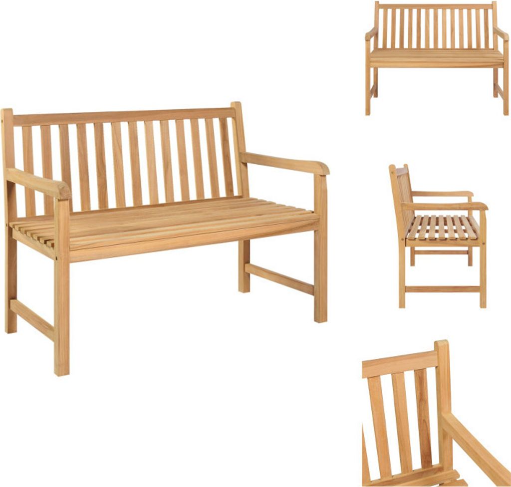 vidaXL Gartenbank 114 cm Massivholz Teak - Gartenbänke