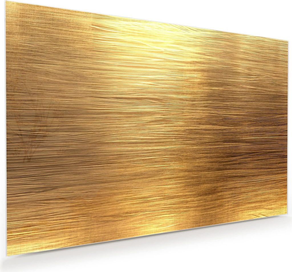 Glasbild 75x50cm in XXL für Wohnzimmer, Schlafzimmer Motiv Golden Textured Surface