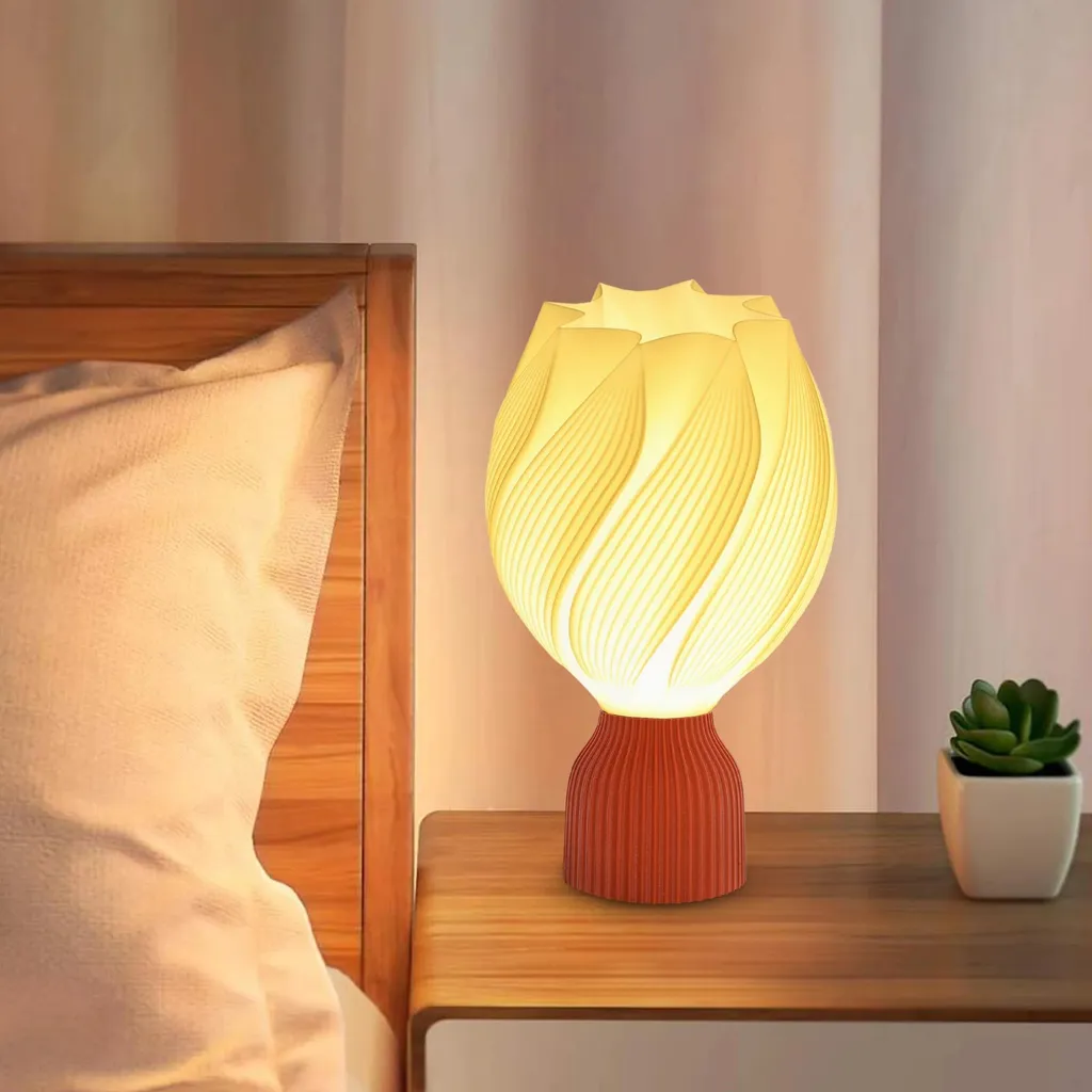 Luminaire de bureau LED 3D Blanc - Lampe de lecture Design Pétale Chic - 6