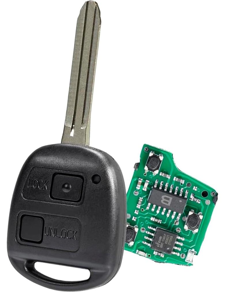 Programierbarer Autoschlüssel 433MHz, mit 2 Tasten, Chip ID67, kompatibel mit Toyota Yaris, Rav4, Avensis, Corolla, Celica, Prado, Kluger – P/N:...