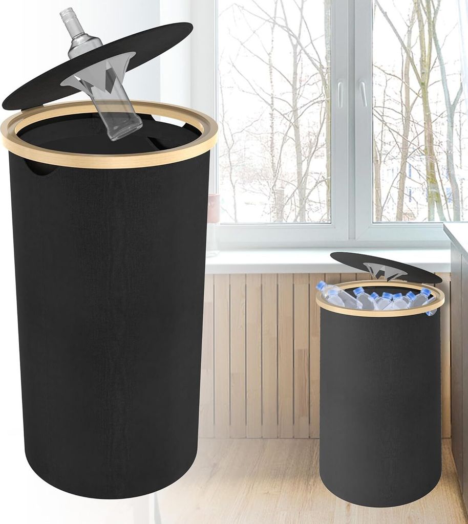 VA-Cerulean 100L Pfandflaschen Sammelbeh?lter mit Deckel Gro? Pfandbeh?lter mit Loch Tragetasche Aufbewahrung Waschenkorbe Müllsackst?nder Beh?lte...