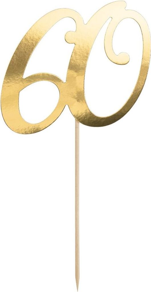 Tortenaufsatz „60“, gold, 21cm Produktbild 
