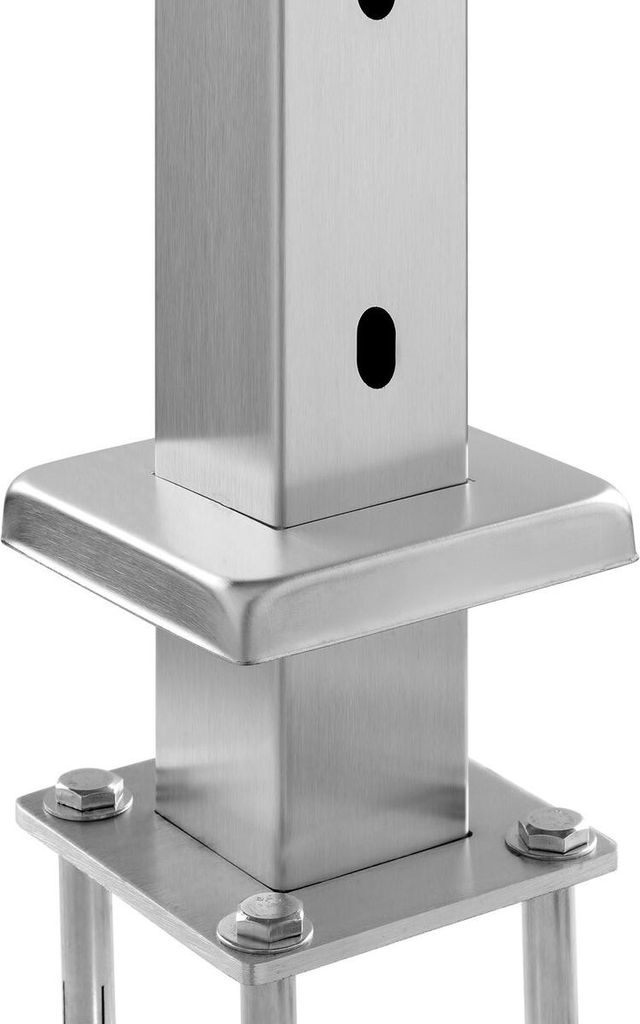 Kabelgeländerpfosten 36 x 2 x 2 Zoll, horizontal, mit Loch, Terrassengeländerpfosten, silber, 1er-Pack