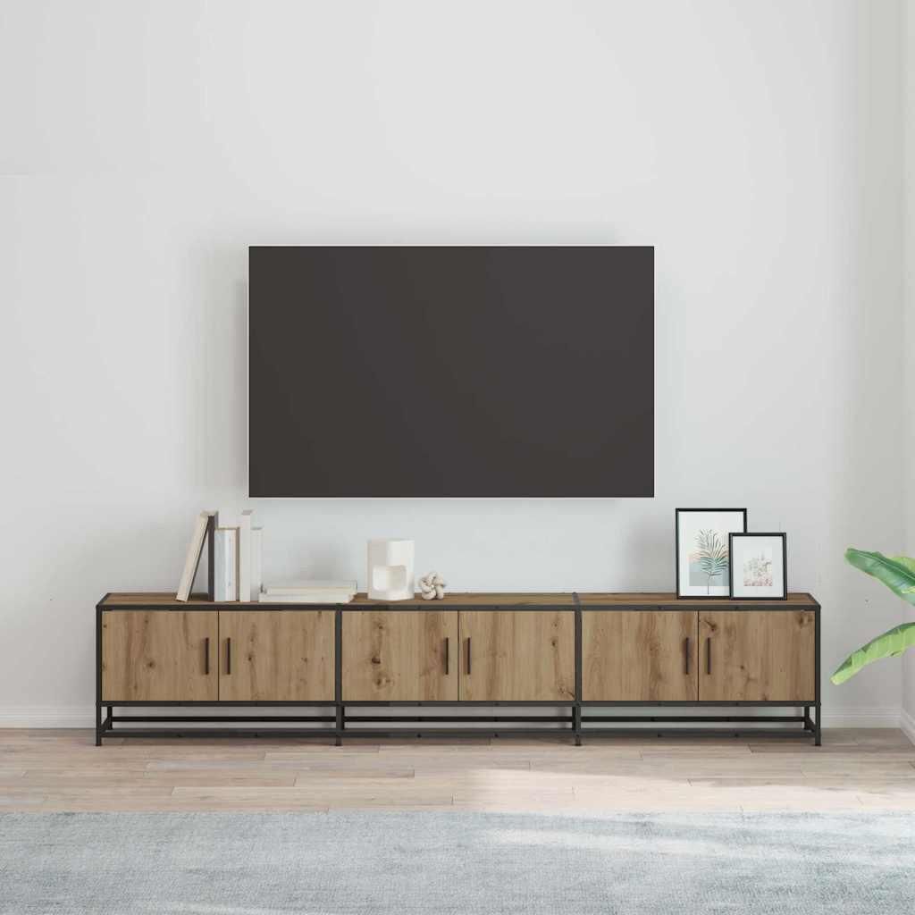 Möbel TV-Schränk Eiche handwerklich 210 x 35 x 41 cm Holzwerkstoff - TV-Schränke 3402501