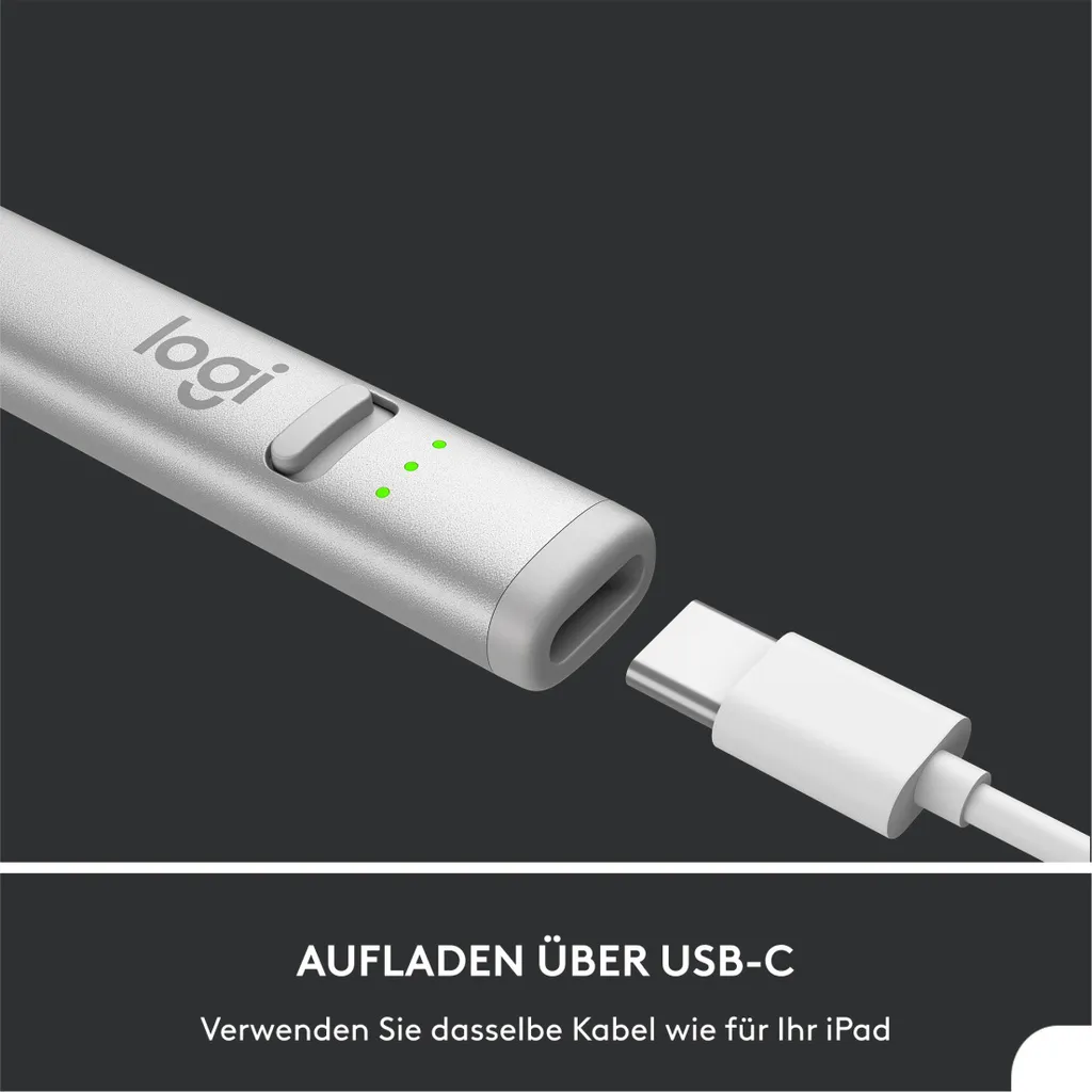 Logitech Crayon stylet gris avec pointe intelligente et corps plat - 11