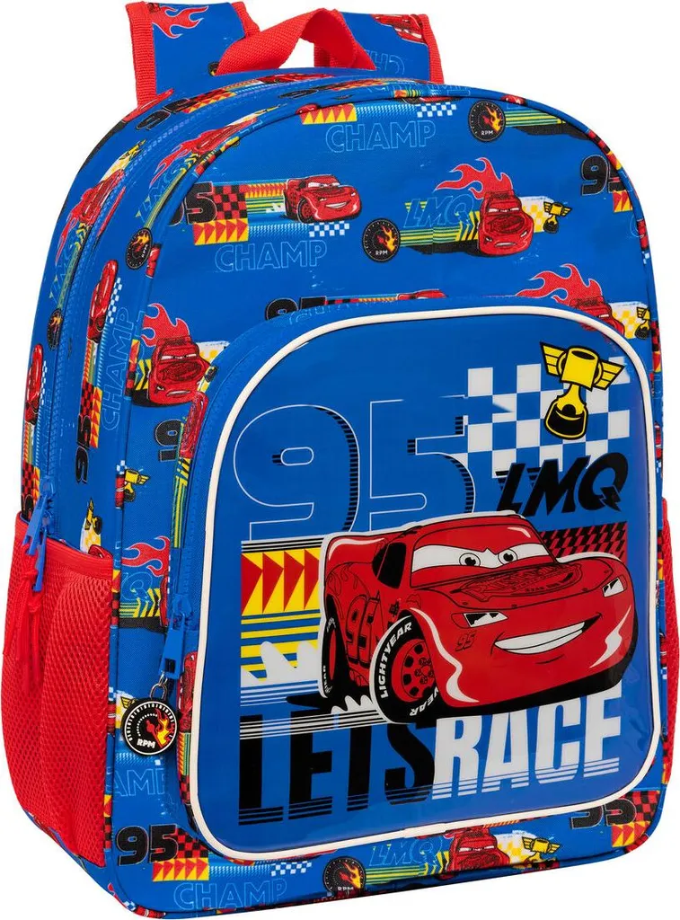 Zaino scuola Cars Race ready Blue 33 x 42 x 14 cm
