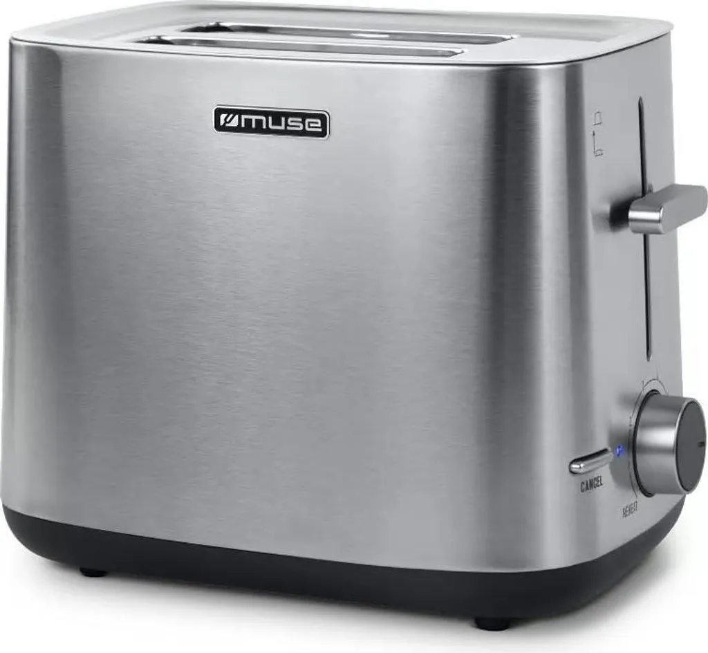 Grille-pain Muse MS-115BS Noir - Toaster 2 Fentes 800W avec Design Vintage