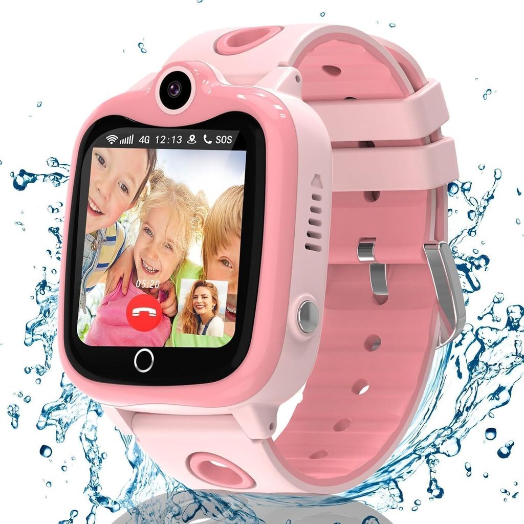 4G Kinder Smartwatch mit GPS SIM Videoanruf SOS Wasserdicht Voice Chat Spiel Schulmodus Kamera Wecker,