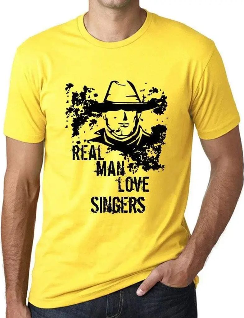 Herren Grafik T-Shirt Echte Männer lieben Sängerinnen – Real Men Love Singers – Öko-Verantwortlich Vintage Jahrgang Kurzarm Lustige Druck Ge...